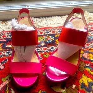Mootsies Tootsies Pink Wedge Sandals Size 6.5